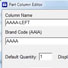 Define Part Columns Define Part Columns